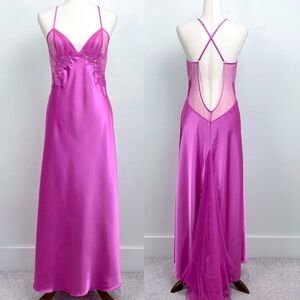Vintage open back slip dress M